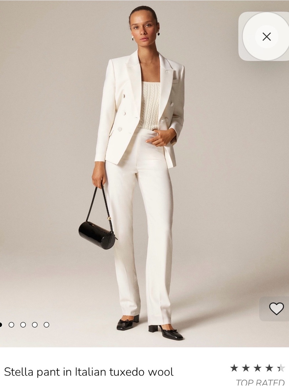 J. Crew Stella Straight-Leg Pants in White